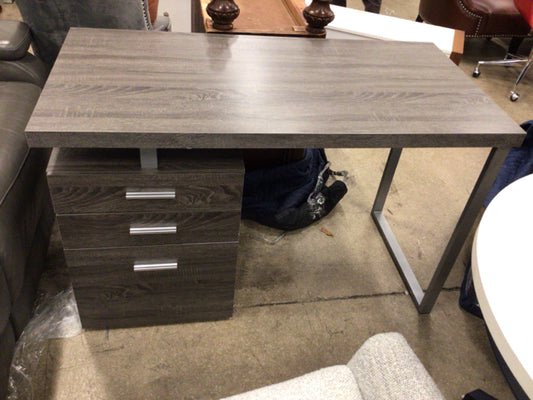 Grey Wood & Chrome Desk
