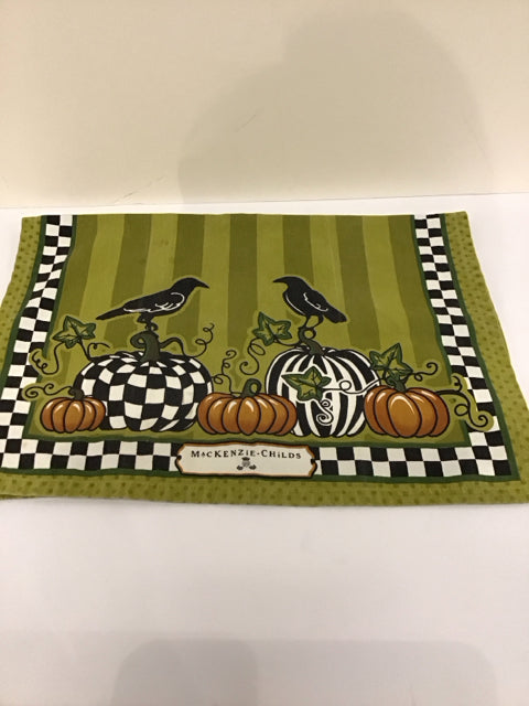 MacKenzie Childs Crows/Pumpkins Dish Towel