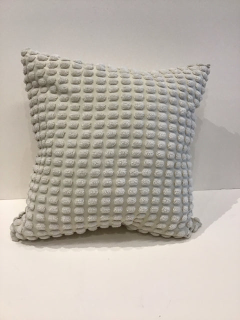 Ivory Chenille Pillow w/Tufted Dots