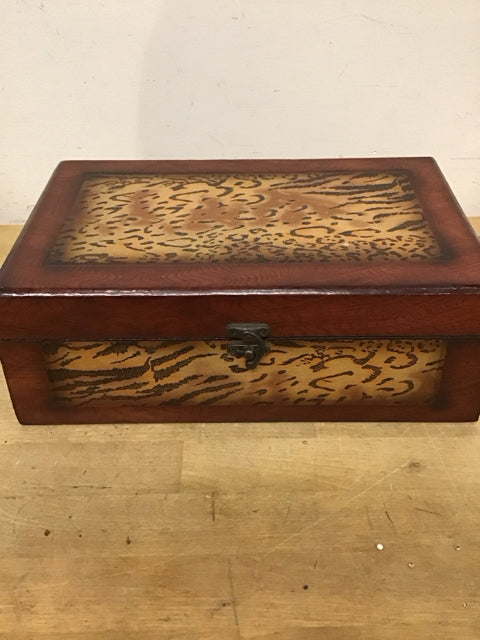 12"x7" Wood Animal Print Decorative Box