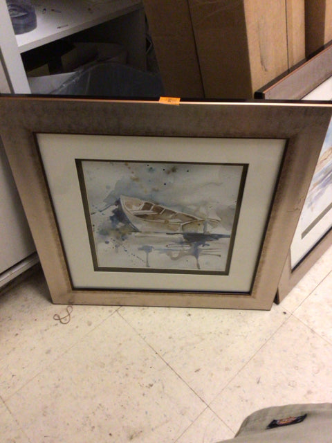 21 1/4" Square Framed Boat Print