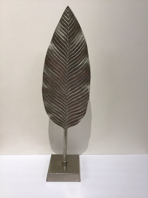 Silver Metal Leaf Sculpture