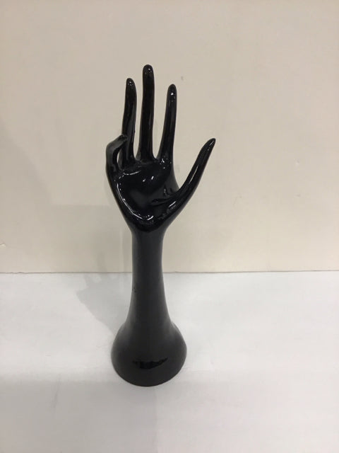 12" Black Resin Hand Sculpture