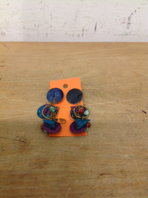 Multicolor Art Deco Dangle Earrings