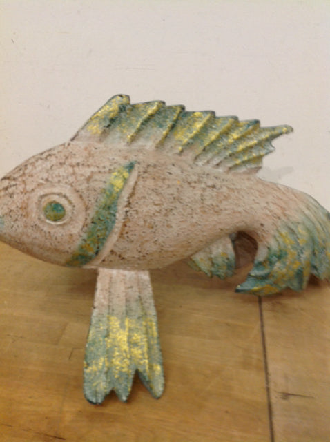 21" Wood Carved Fish