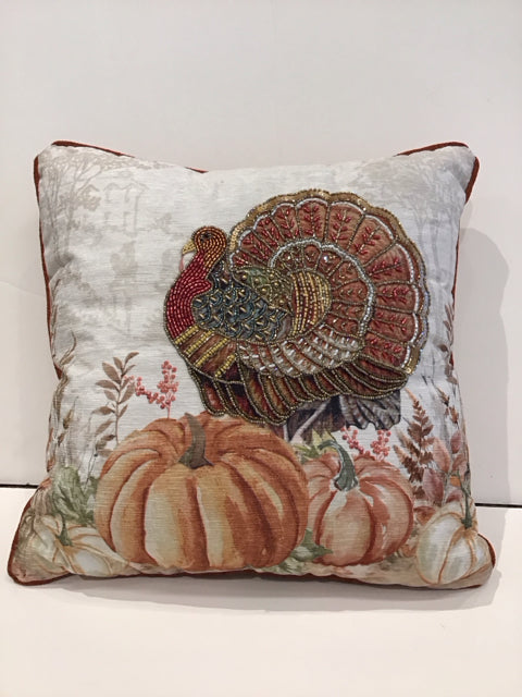 Beaded Turkey Pillow