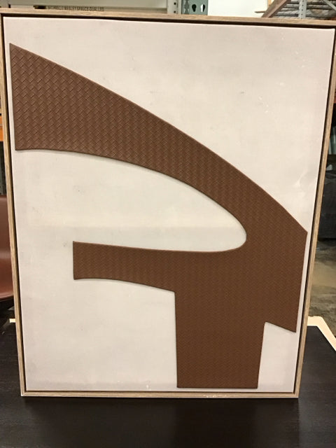 29"x22.5" Abstract Leather On Canvas Art