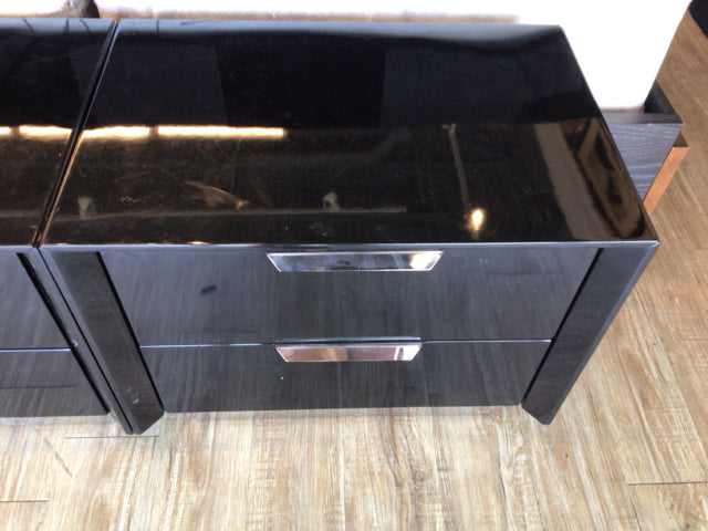 17" X 25 1/4" AS-IS Black Navi Nightstand(Top Scratched)