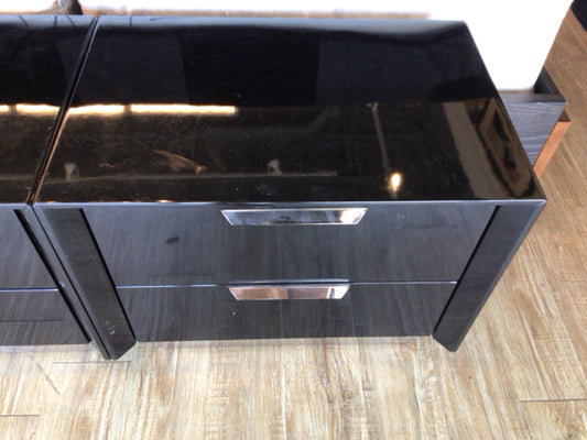 17" X 25 1/4" AS-IS Black Navi Nightstand(Top Scratched)