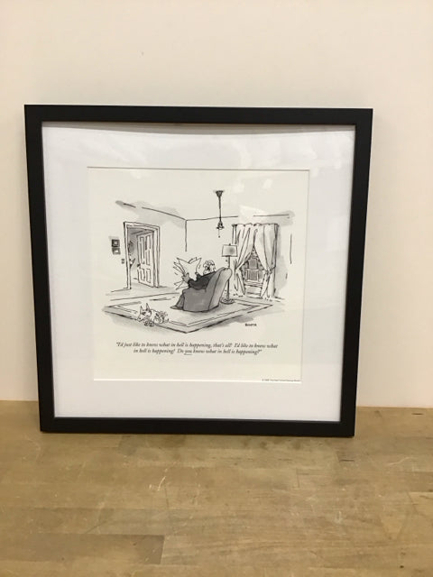 18"Sq Framed B&W The New Yorker Cartoon