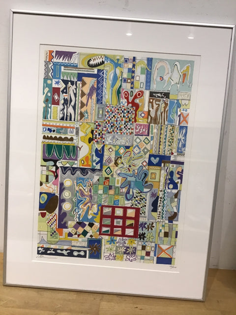 20.5" x 26.5" Modern Art W/Silver Frame