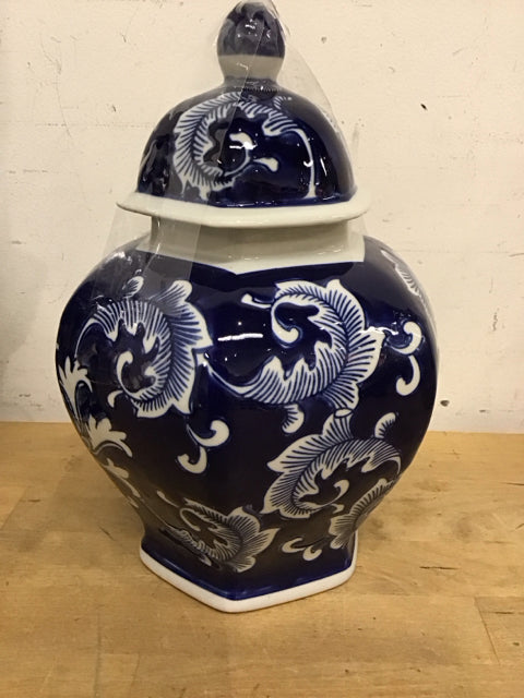 10" Blue & White Ginger Jar