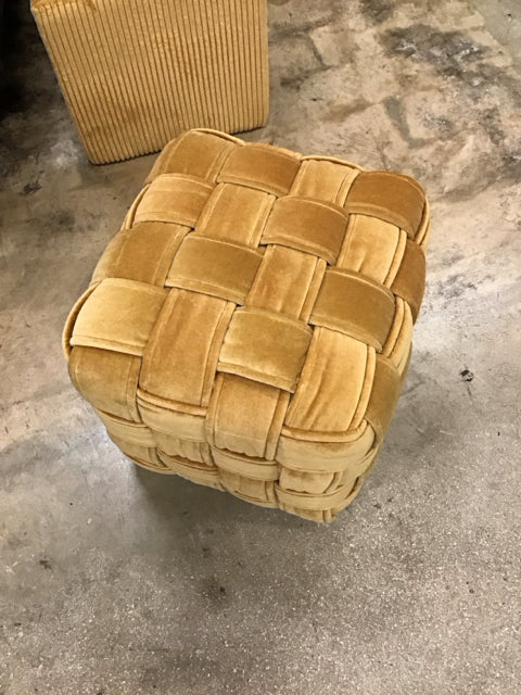 Fabric Woven Cube Ottoman