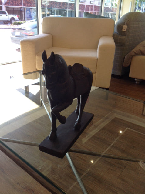 14" Black Resin Horse