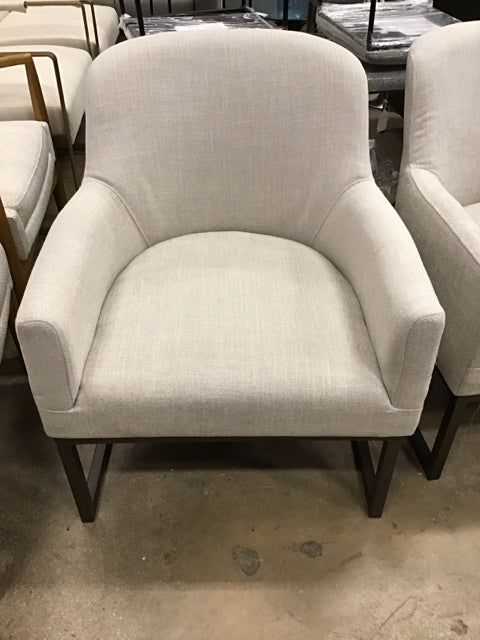 Grey Upholstered Dk Metal Frame Accent Chair