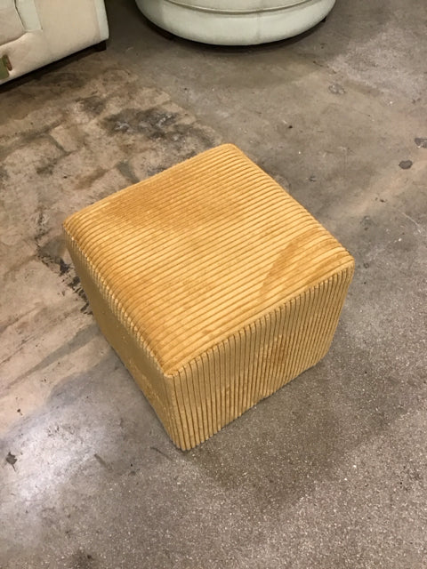 Piped Fabric Cube Ottoman