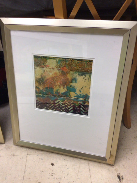 25" X 21" Framed Abstract Mixed Media
