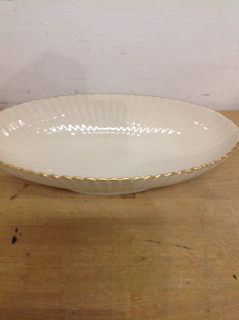 Bowl- 13" Lenox Footed Gold Rim