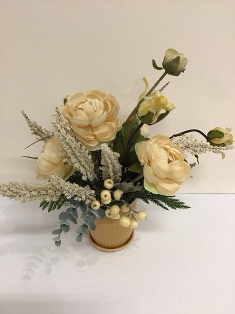 Spring Floral Arrangement In Ceramic Pot
