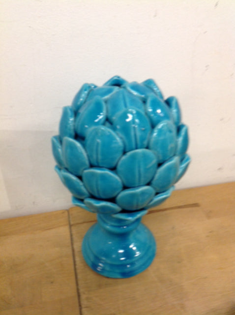 10" Aqua Ceramic Artichoke
