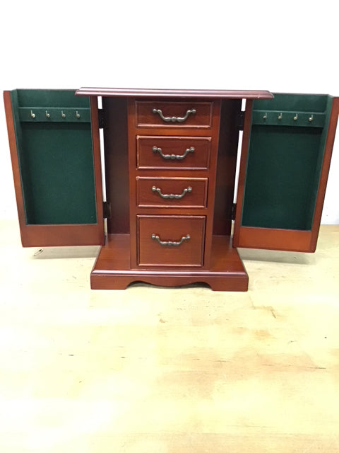 22"x9" Cherry Red Wood Jewelry Box
