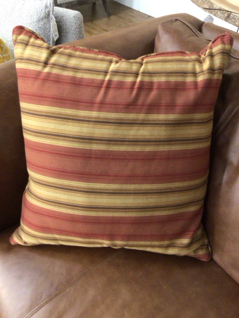 Burgandy/Gold Stripe Pattern Pillow