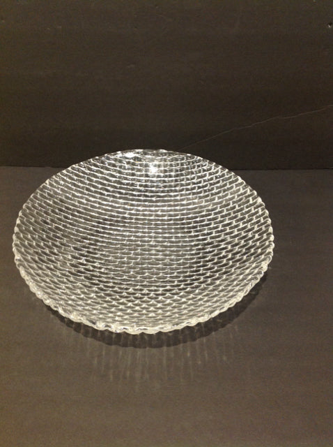 12"Rd Glass Bowl w/Glass Ridges