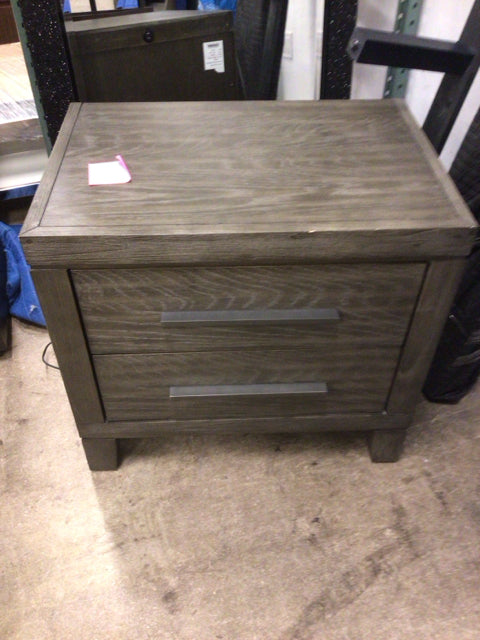 AS-IS Casana Furniture Grey Two Drawer Nightstand(Knicks)