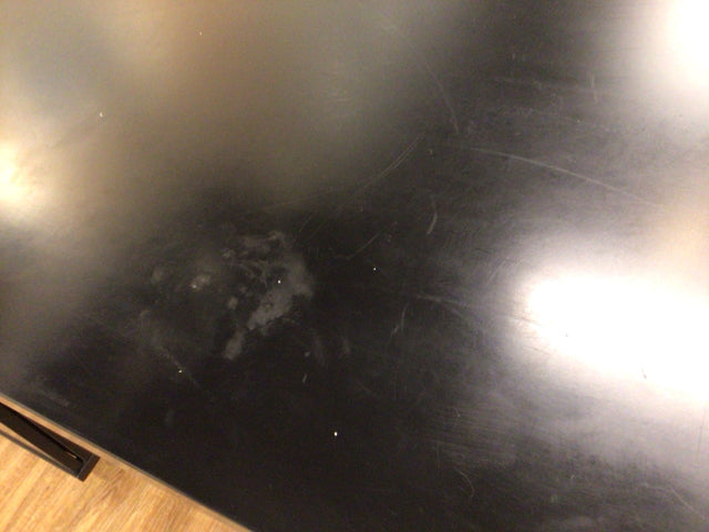 AS-IS CB2 Stairway 3 Drawer Black Wood Desk W/Shelves(Top Damage)