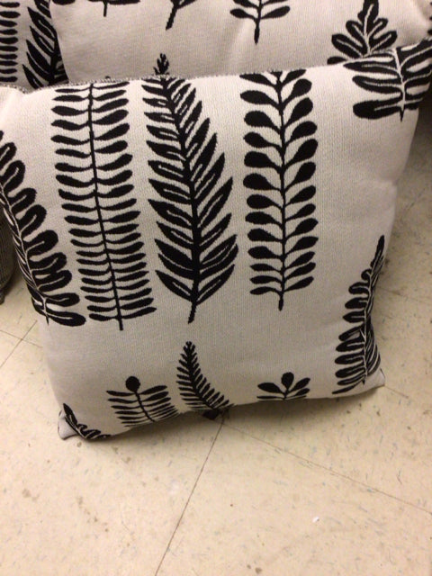 Black & Beige Floral Pillow