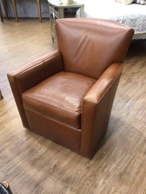 Ethan Allen Cognac Leather Armchair