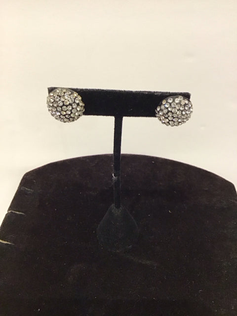 Rd Black & Rhinestone Earrings