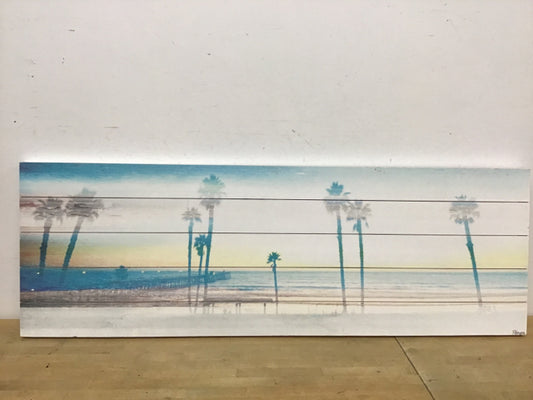 60" x 20" Wood Painted Pier Art