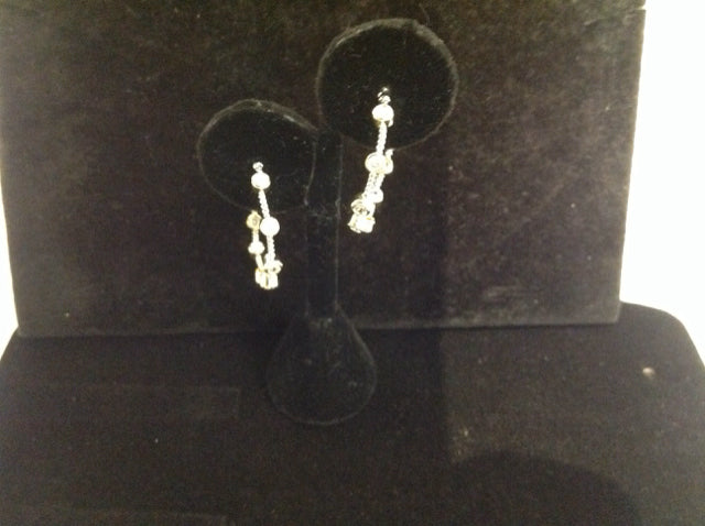Tiffany Style Hoop Earrings w/Stones