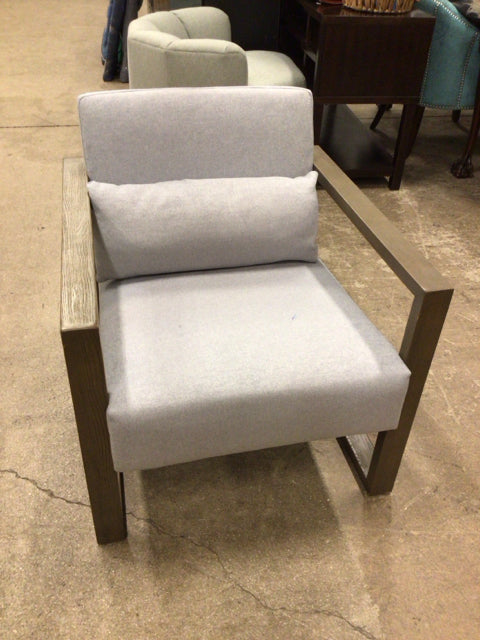 Upholstered Arm Chair/Wood Arms (As-Is)