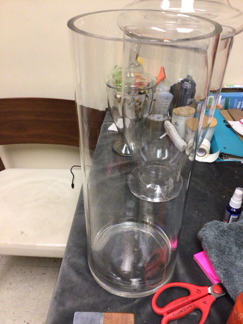 17 3/4" Cylinder Glass Vase