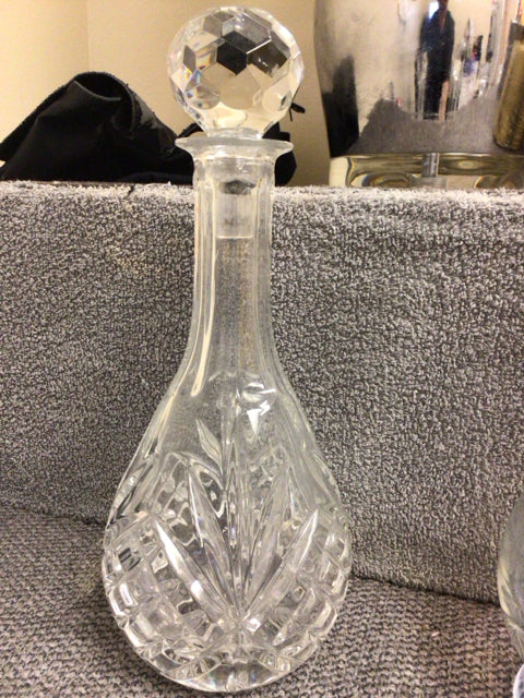 12 1/2" Glass Decanter W/Lid