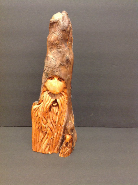 18" Hand Carved Wooden Gnome