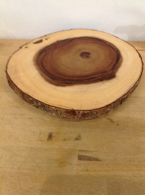 Tray- 11" Wood Carved Tree Trunk