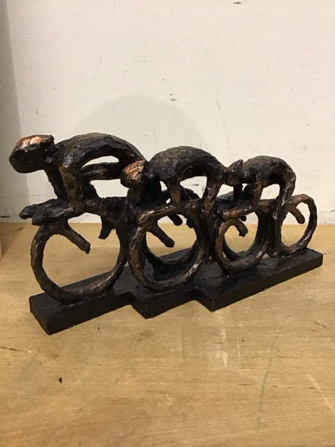 13"x6.5" 3 Cyclist Abstract Sculpture