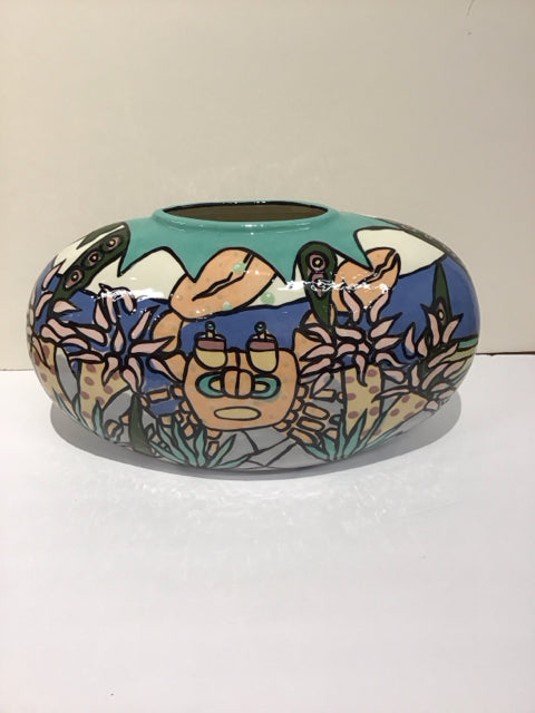 10.5" Multicolor Painted Vase