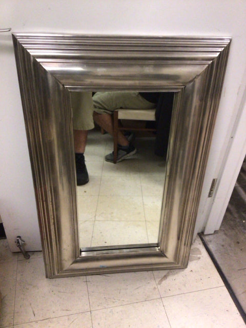 25 7/8" X 39 3/4"  Wrapped Metal Framed Mirror