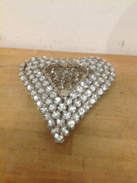 8" Silver Glass Heart Votive