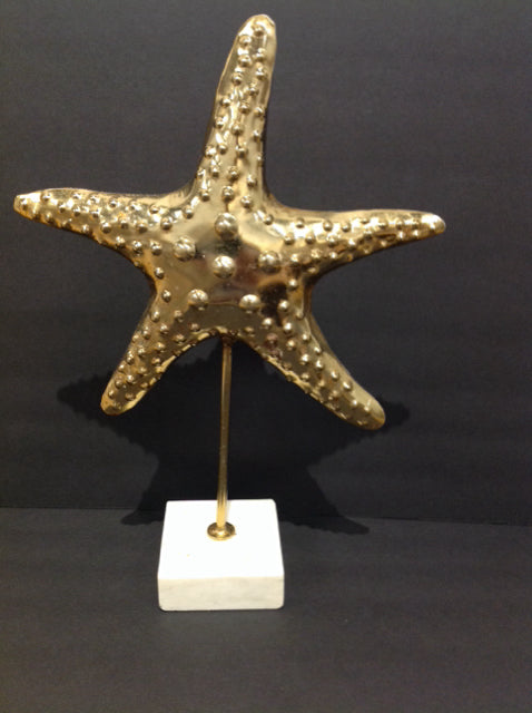 18" Gold Metal Starfish w/Marble Base