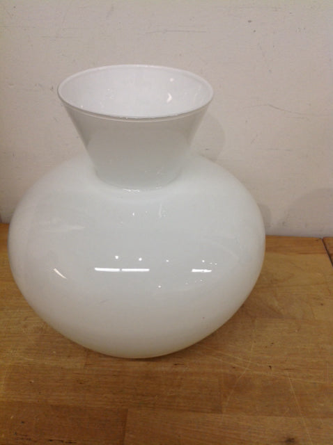 Vase- 11" White Glass