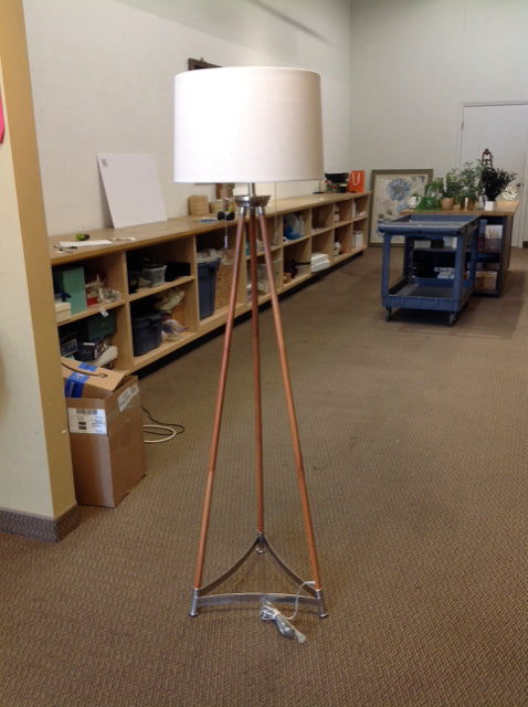 61" Wood Tripod Floor Lamp