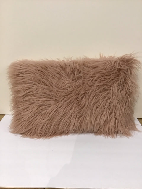 Mauve Long Faux Fur Pillow
