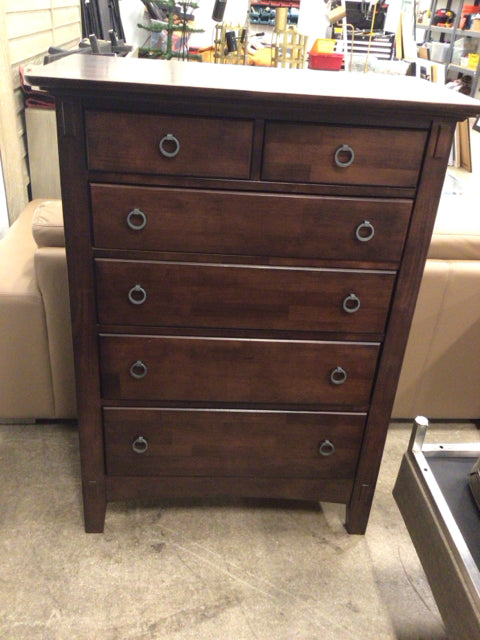 American Signature Wood Six Drawer Tall Dresser