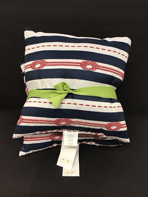 Set/2 Blue/White Striped Nautical Pillows
