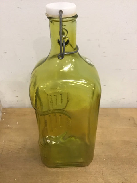 13" Vintage Yellow Glass Jar